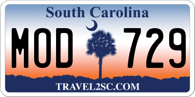 SC license plate MOD729