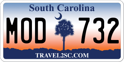SC license plate MOD732