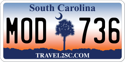 SC license plate MOD736
