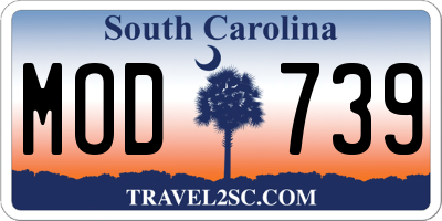SC license plate MOD739
