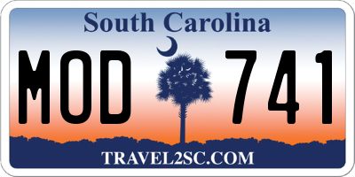SC license plate MOD741