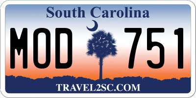 SC license plate MOD751