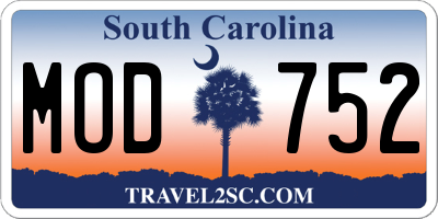 SC license plate MOD752