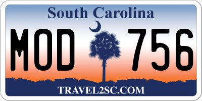 SC license plate MOD756