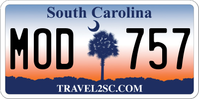 SC license plate MOD757
