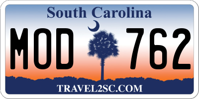 SC license plate MOD762
