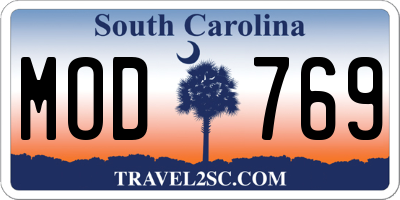 SC license plate MOD769