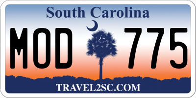 SC license plate MOD775
