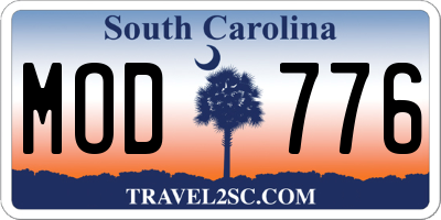 SC license plate MOD776
