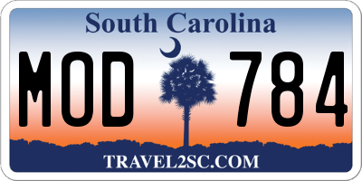 SC license plate MOD784