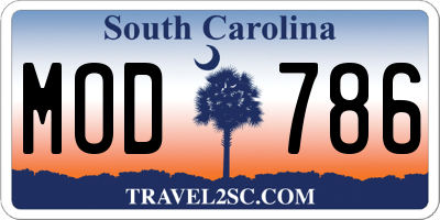 SC license plate MOD786