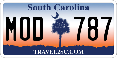 SC license plate MOD787