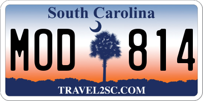 SC license plate MOD814