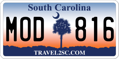 SC license plate MOD816