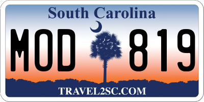 SC license plate MOD819