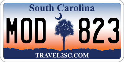 SC license plate MOD823