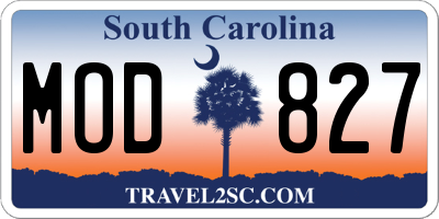SC license plate MOD827