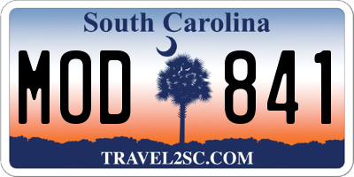 SC license plate MOD841