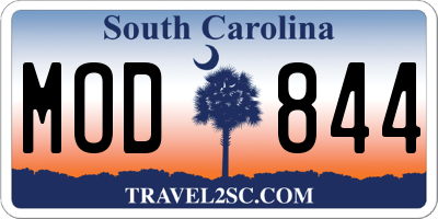SC license plate MOD844