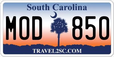 SC license plate MOD850