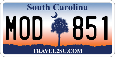 SC license plate MOD851