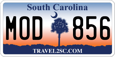 SC license plate MOD856