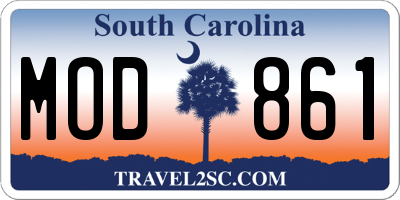 SC license plate MOD861