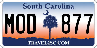 SC license plate MOD877