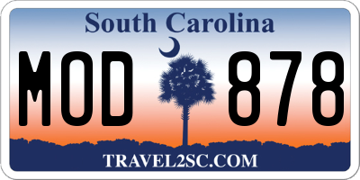 SC license plate MOD878
