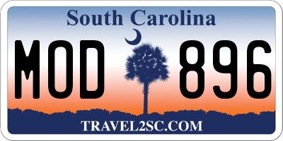 SC license plate MOD896