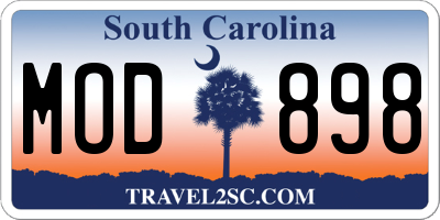 SC license plate MOD898