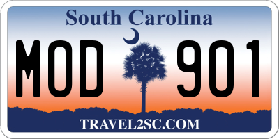 SC license plate MOD901