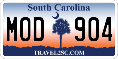 SC license plate MOD904