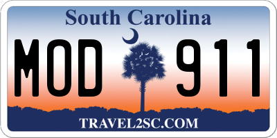 SC license plate MOD911