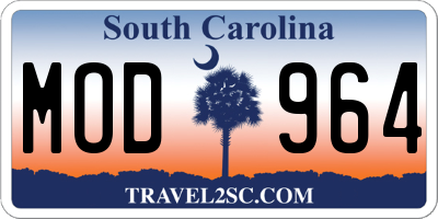 SC license plate MOD964