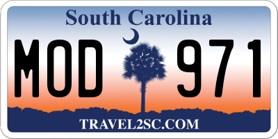 SC license plate MOD971
