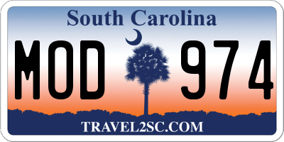 SC license plate MOD974