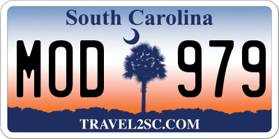 SC license plate MOD979