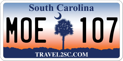 SC license plate MOE107