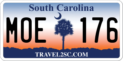 SC license plate MOE176