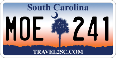 SC license plate MOE241