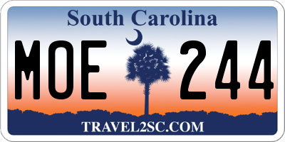 SC license plate MOE244