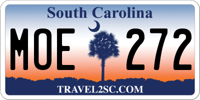 SC license plate MOE272
