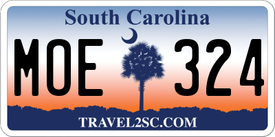 SC license plate MOE324