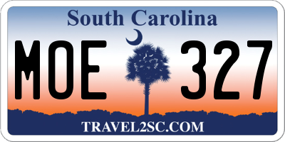 SC license plate MOE327