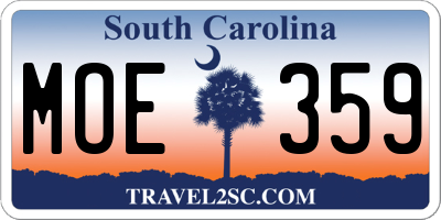 SC license plate MOE359