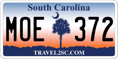 SC license plate MOE372