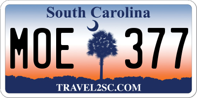 SC license plate MOE377