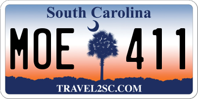 SC license plate MOE411