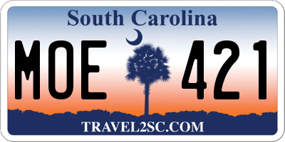 SC license plate MOE421